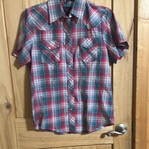 Cowgirl Legend Plaid Short Sleeve Women’s Button Down Shirt